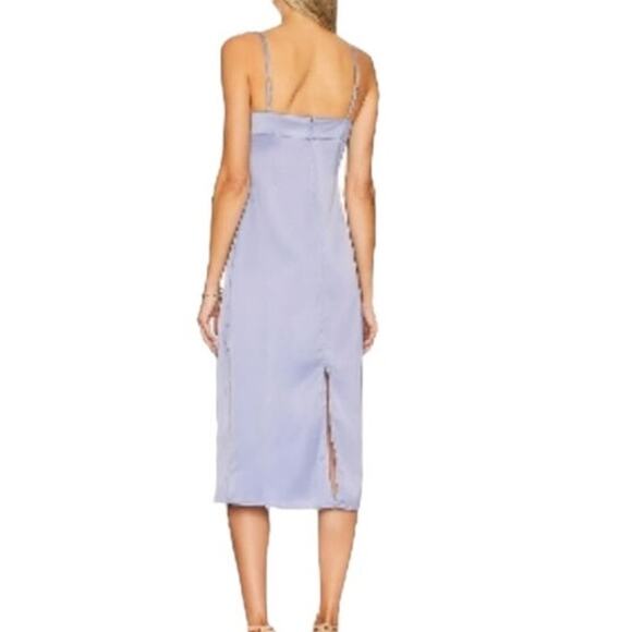 WeWoreWhat Cowl Midi Satin Charmeuse Slate Blue Slip Dress NEW Size 2 - Picture 9 of 9